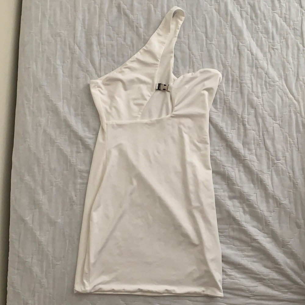 NWT super down white mini dress!